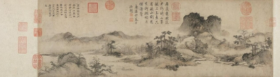 《淀湖送别图卷》元 李升 上海博物馆藏