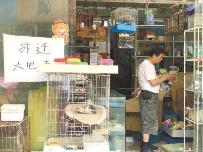 “阿唐宠物”店主阿唐正在收拾东西,准备关门。