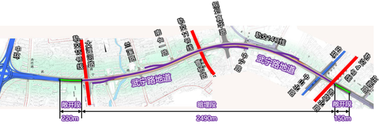 武宁路快速化改建新进展 东侧出口敞开段完成结构施工