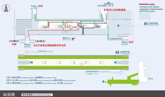 车站节假日客流管控走向图 上海地铁 供图