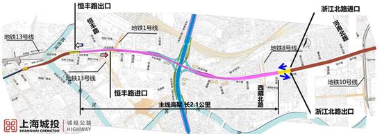 图说:北横通道天目路立交总体布置图