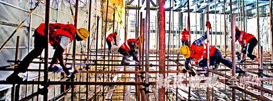 图说:宛平剧院建设工程现场 新民晚报记者 郭新洋摄 下同