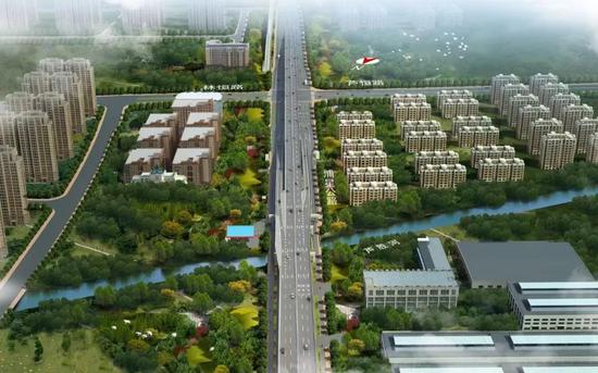 ▲浦星公路跨芦恒路节点改造工程平面效果图