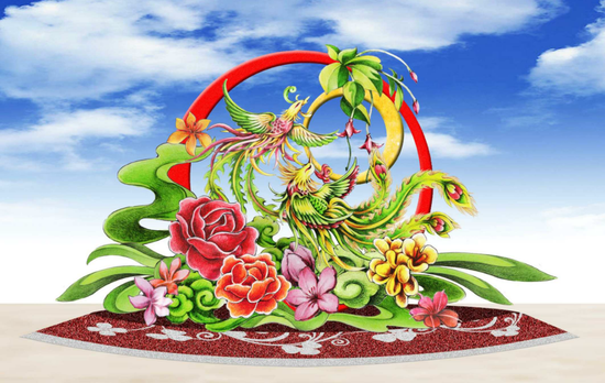 人民广场主题花坛效果图