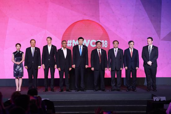中国移动董事长尚冰在2018世界移动大会上海