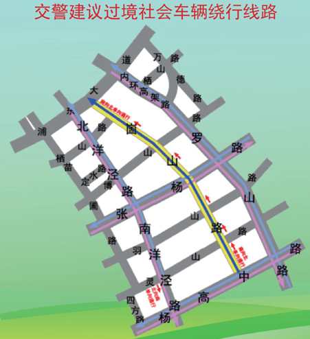 交警建议社会车辆绕行线路
