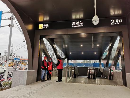 上海地铁18号线周浦站。  本文图片上海地铁提供