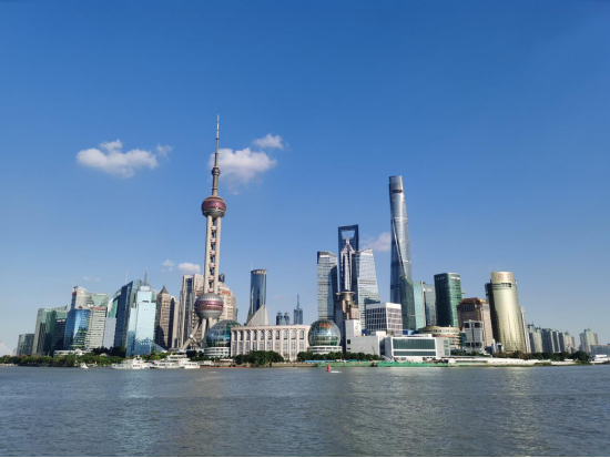 (站在外滩支行眺望浦东景色)