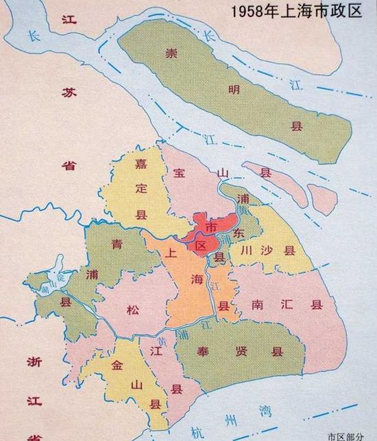 1958年上海市区地图