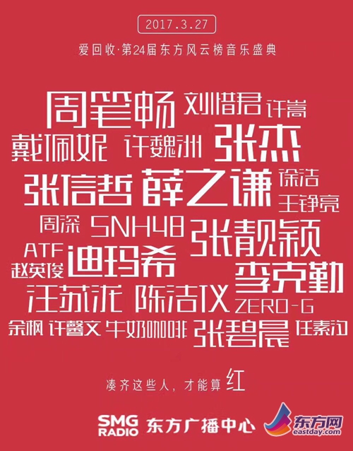 图片说明:东方风云榜音乐盛典海报。