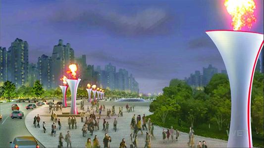 “水火交融”大型火焰水景項目效果圖