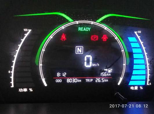 EC180可实时显示车辆能耗