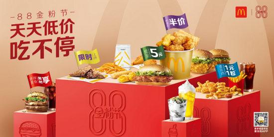 麦当劳中国启动2021年88金粉节,开启连续28天的会员专享惊喜优惠