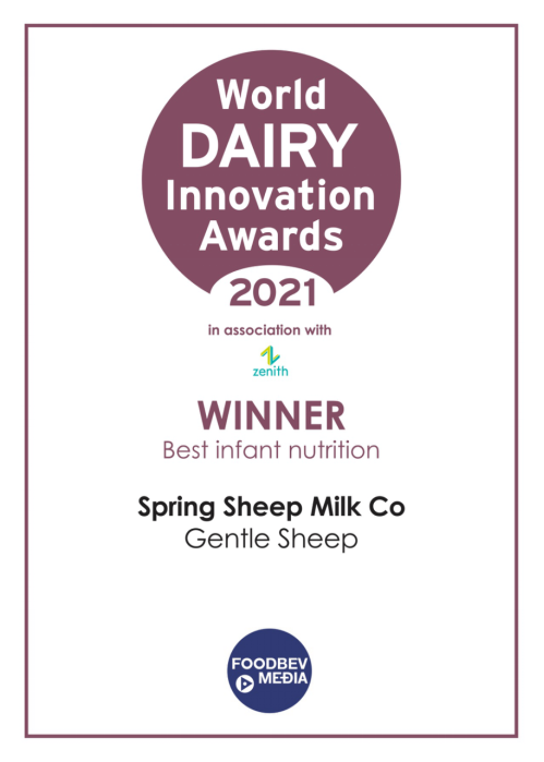 Spring Sheep®获世界乳品创新大奖(WDIA)“最佳婴幼儿营养乳制品”奖