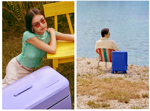 新秀丽ZIVO系列，左为薰衣草紫，右为电光蓝