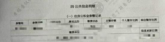 二代信用报告中的“公共信息明细”栏目 来源:中新经纬 魏薇 摄