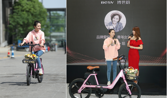 青年演员陆怡璇小姐骑行新款VOTANI沃达尼并与来宾分享完美骑行体验