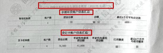 二代个人信用报告根据信贷类型,展示分层信贷信息。中新经纬 魏薇 摄