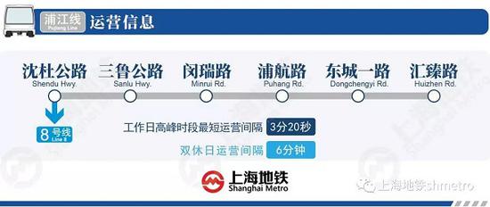 图说:浦江线设6坐车站
