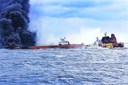 桑吉轮火势较大不断发生爆燃 具有爆炸和沉没