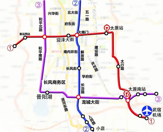 太原明年将开建地铁3号线 穿过长风商务区和晋