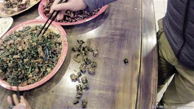 王先生在沙坪坝一家餐馆就餐,点了一只鸡,却在盘子里吃出了10个鸡爪子。 本报记者 甘侠义 摄