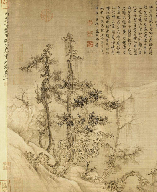 渔村小雪图 细节