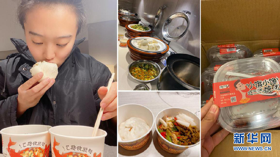 18点,休息了一会儿的李华打好饭回房间吃。吃完饭,她们还要安排部署第二天的工作。(受访者供图)新华网 发