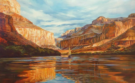 大峡谷,布面油画,61x91cm