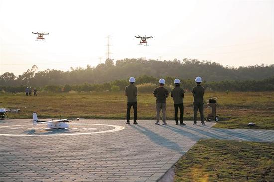 ▲11月7日下午，龙岗区无人机测试场启用。