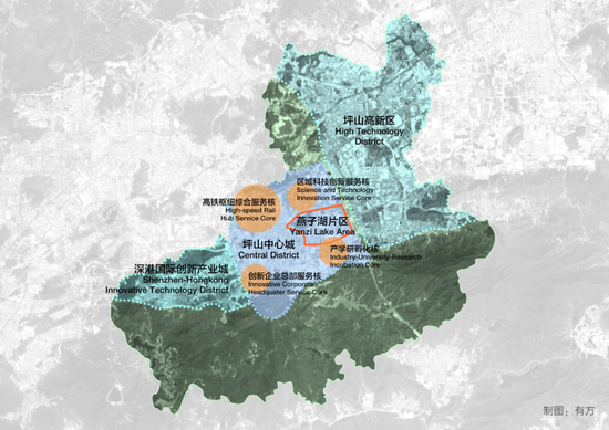 △ 项目选址所在地燕子湖片区位置图(Yanzi Lake Area in Pingshan)