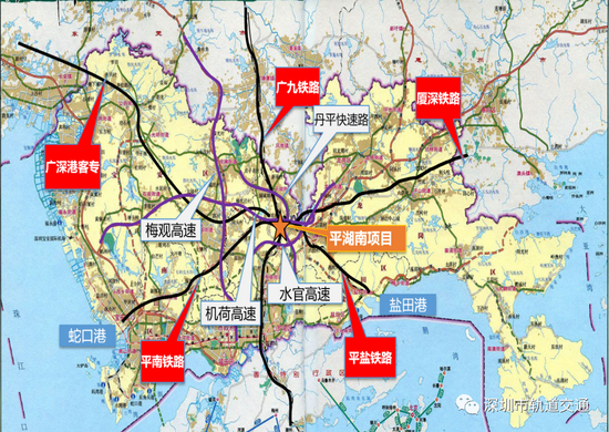 ▲ 平湖南综合物流枢纽项目位置图