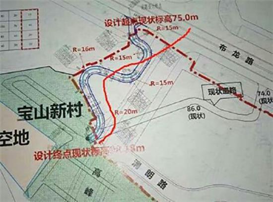 邓先生所称的2018年10月30号在龙华土地更新局看到的道路规划图