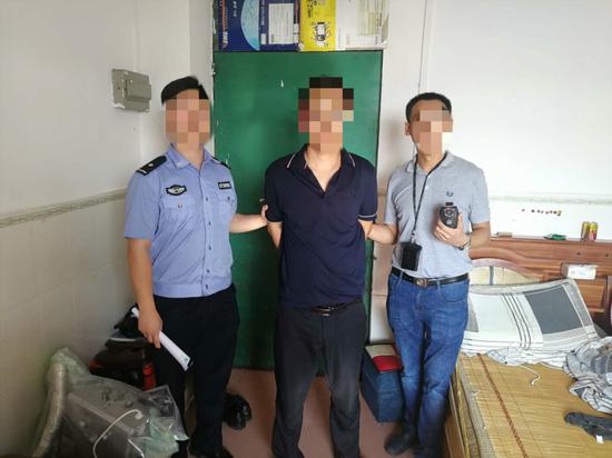 ▲犯罪嫌疑人苏某被警方抓获（坪山警方供图）。