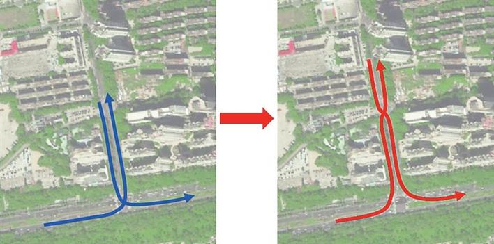 香梅路(深南大道-新闻路)“反转通行”前后对比图。 深圳交警供图