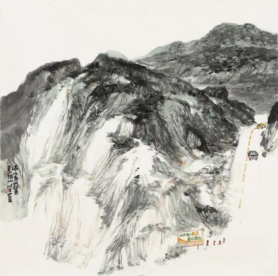 ▲马顺先《绿水青山就是金山银山》 69cmx69cm 纸本设色 2020 年