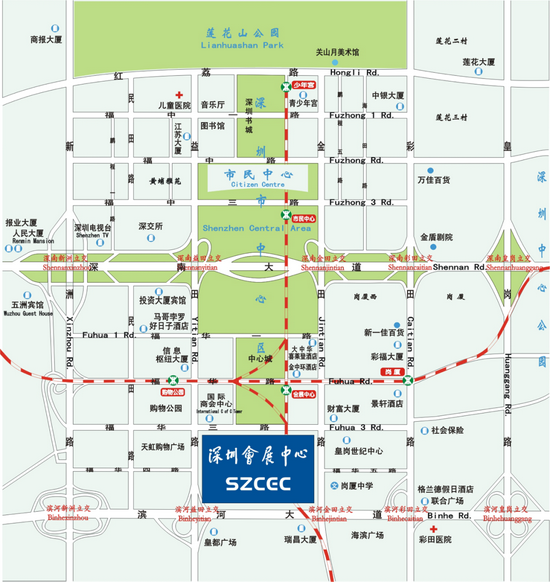 会展中心位置图、行车路线图、位置图