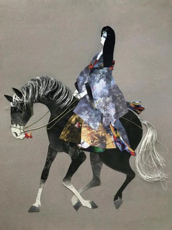 《武媚娘蓄发还宫》 55x79cm 2020