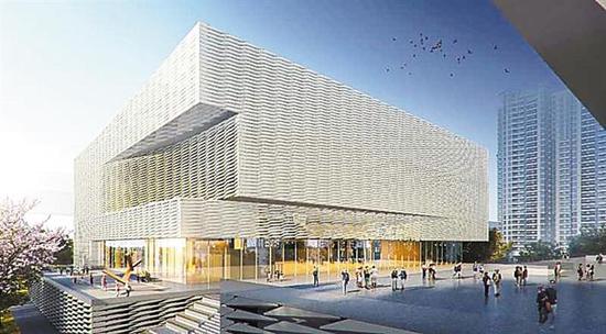 将于2023年完工的深圳第二图书馆。