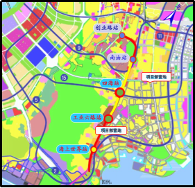 （深圳地铁9号线二期南海大道支线工程位置图）