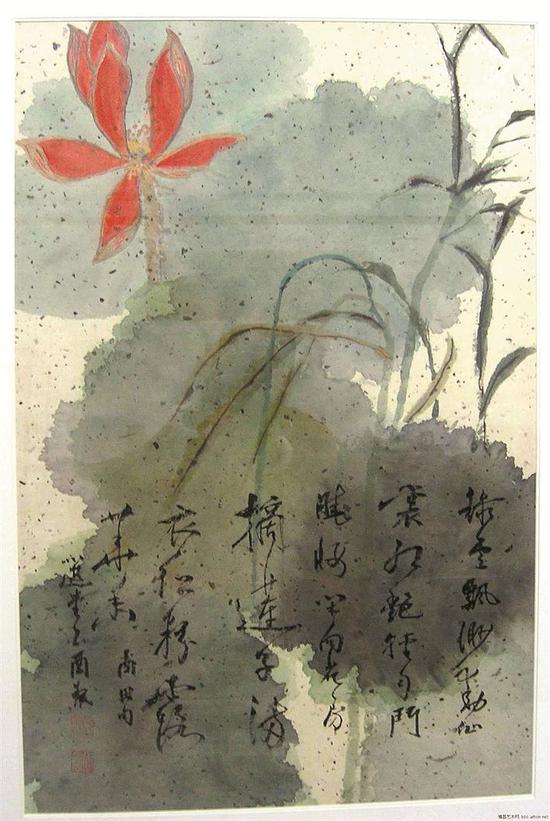 饶画 饶宗颐先生喜画荷,无论从技法上和设色上都独具面目,被称为“饶荷”。