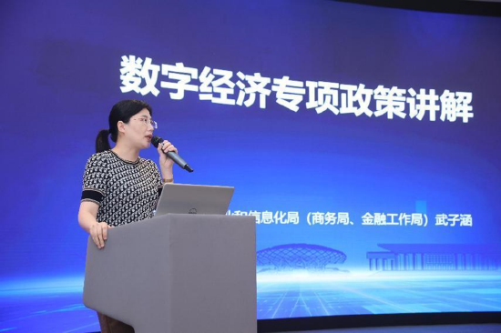坪山区工业和信息化局金融服务科科长武子涵作数字经济政策讲解