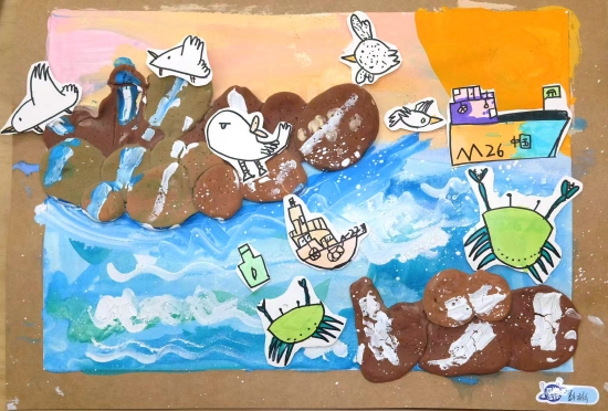 优秀奖——彭彬《海上欢乐小广场》