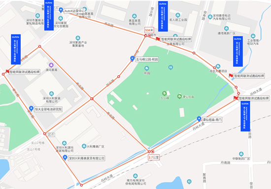 无人驾驶车队测试示范路线图