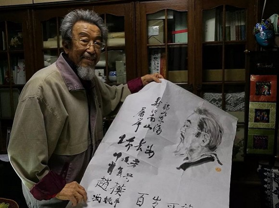 高莽先生90岁生日时画的自画像