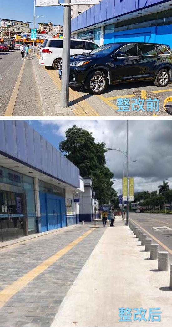 同乐派出所门口停车位整改