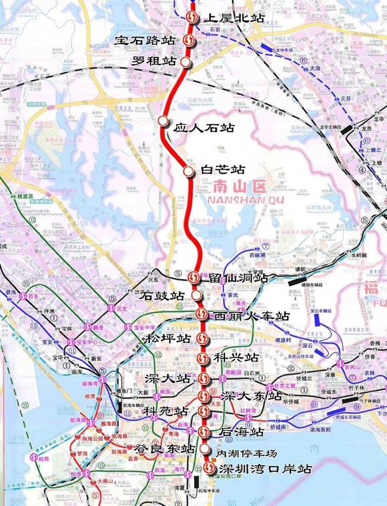 深圳市轨道交通13号线线路图