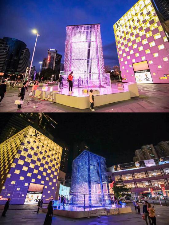 深圳罗湖万象城二期广场展出的MixC Crystal 年·华灯光艺术装置