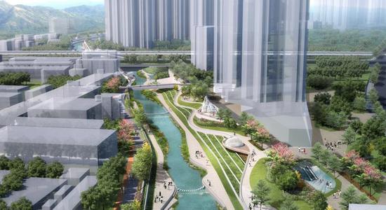 梧桐山河(试点段)碧道中游段效果图。