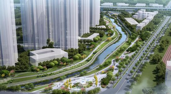 梧桐山河(试点段)碧道下游段效果图。